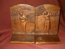 Bronze antiqu Golf Bookends