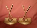 brass golf bookends